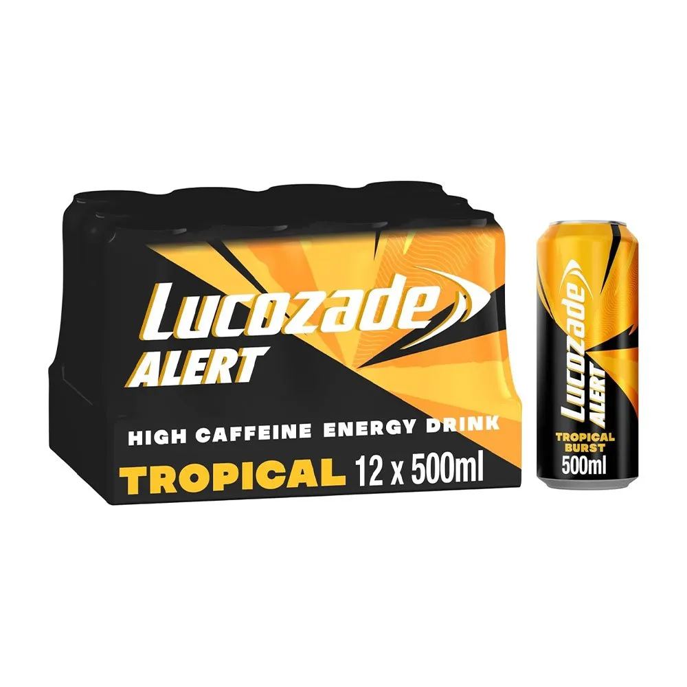Lucozade-Alert-Tropical-Burst-Energy-Drink-500ml-Pack-of-12 Lucozade Alert Tropical Burst Energy Drink 500ml Pack of 12