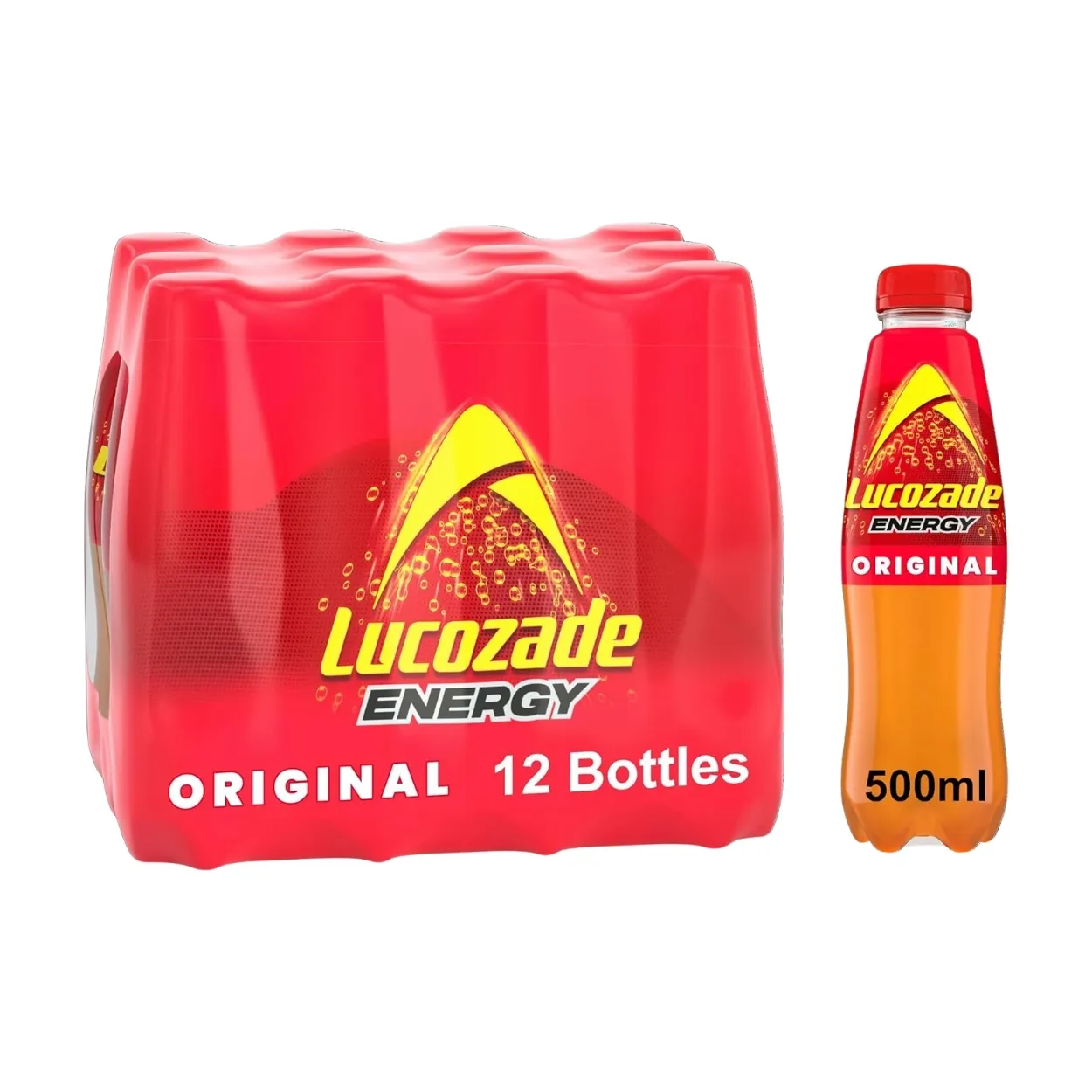 Lucozade-Energy-Original-Soft-Drink-500ml-Pack-of-12 Lucozade Energy Original Soft Drink 500ml β Pack of 12 - Image 1