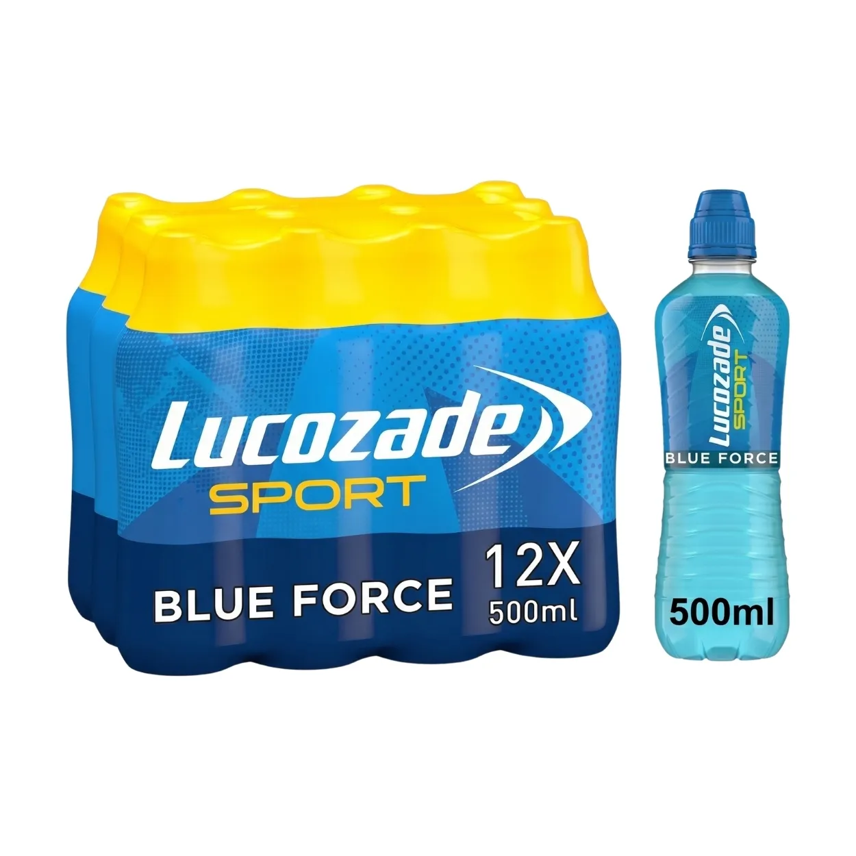 Lucozade-Sport-Blue-Force-Isotonic-Drink-500ml-Pack-of-12 Lucozade Sport Blue Force Isotonic Drink 500ml – Pack of 12 - Image 1