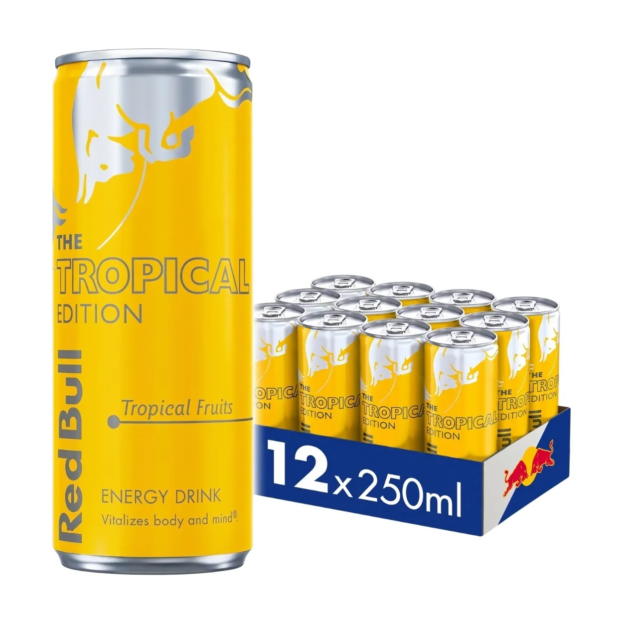 Red-Bull-Tropical-Edition-Tropical-Fruit-Energy-Drink-250ml-Pack-of-12 Red Bull Tropical Edition Tropical Fruit Energy Drink 250ml – Pack of 12 - Image 1