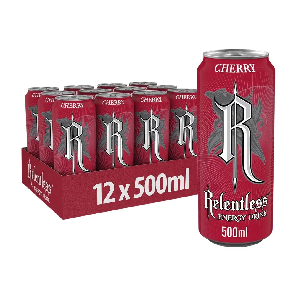 Relentless-Cherry-Energy-Drink-500ml-Pack-of-12 Relentless Cherry Energy Drink 500ml – Pack of 12 - Image 1