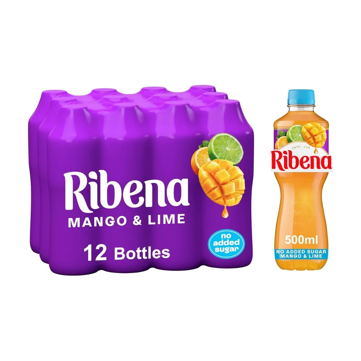 Ribena-Mango-&-Lime-No-Added-Sugar-Juice-Drink-500ml-Pack-of-12 Ribena Mango & Lime No Added Sugar Juice Drink 500ml Pack of 12