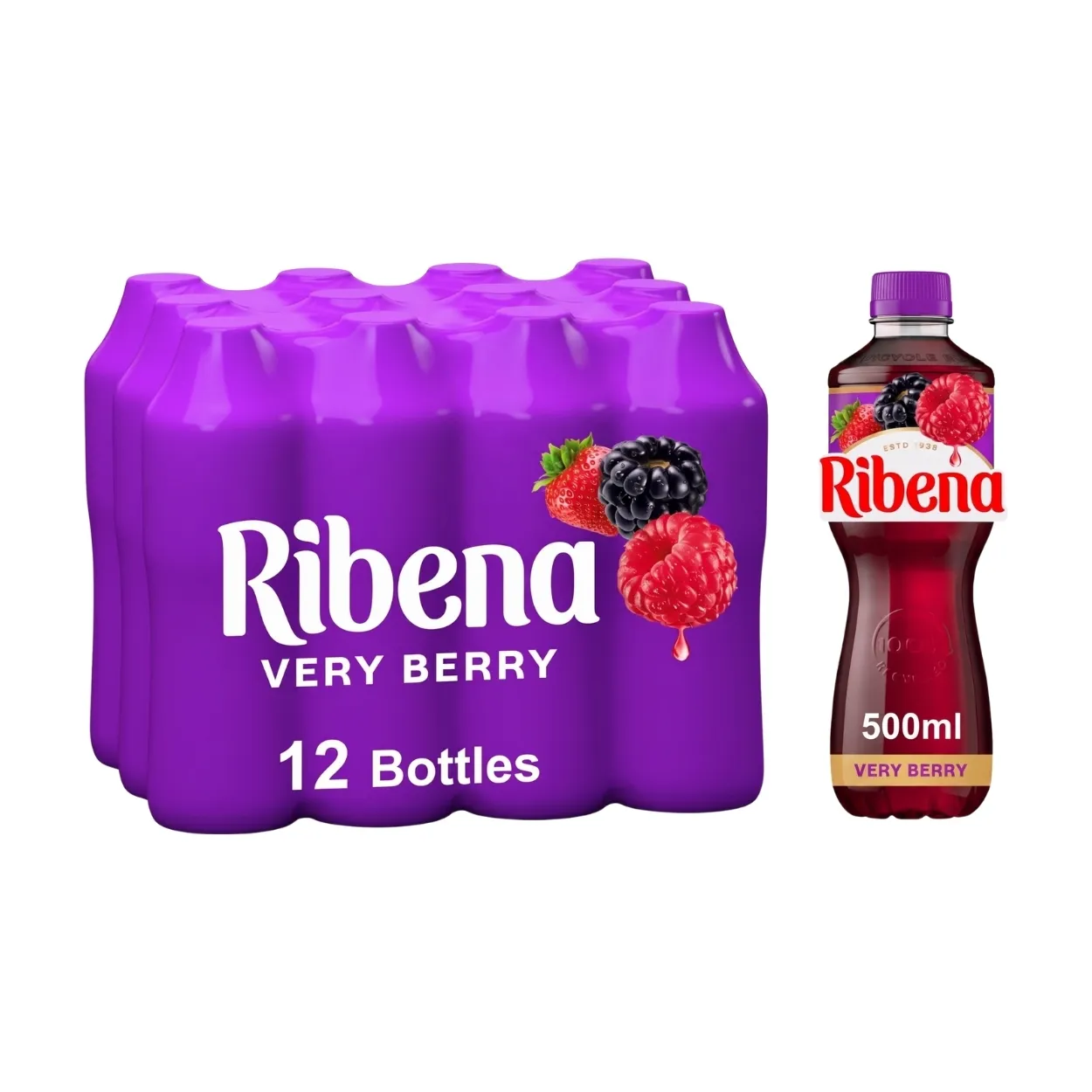 Ribena-Very-Berry-Juice-Drink-500ml-Pack-of-12 Ribena Very Berry Juice Drink 500ml Pack of 12
