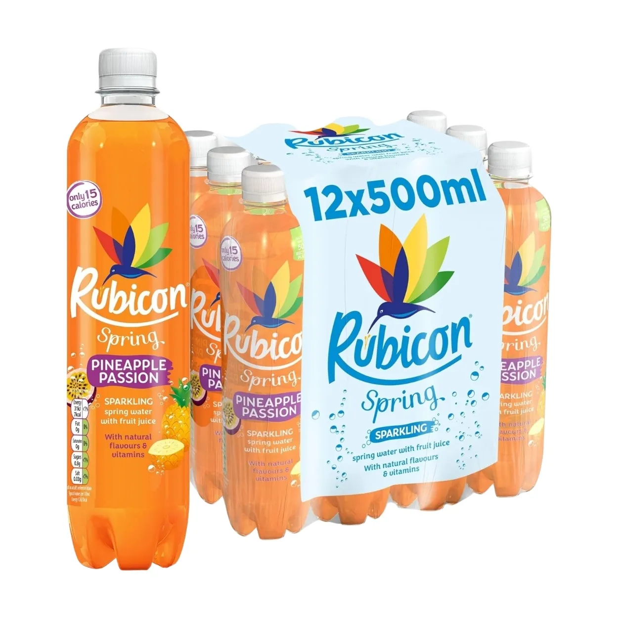 Rubicon-Spring-Pineapple-Passion-Sparkling-Flavoured-Water-500ml-Pack-of-12 Rubicon Spring Pineapple Passion Sparkling Flavoured Water 500ml Pack of 12